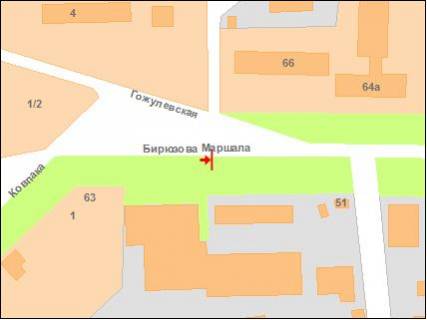 Billboard A in Poltava st.M.Biruzova,51 scheme
