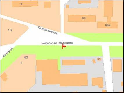 Billboard B in Poltava st.M.Biruzova,51 scheme