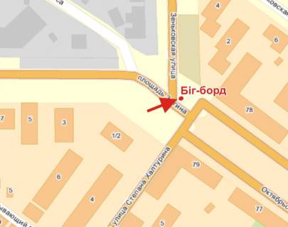 Billboard A in Poltava, 3х6  Zenkivs'ka st.,4 (rinok Zigina) scheme