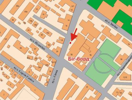 Billboard B in Poltava, 3х6  Sinna st.,18 scheme