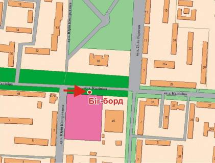 Billboard A in Poltava, 3х6  I.Mazepi st. (Kalinina), TAC Almaznogo m-nu(rinok Almaznij) scheme