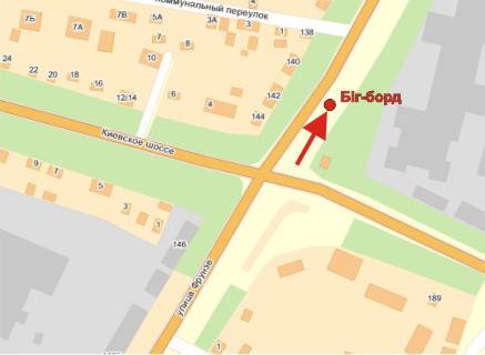 Billboard A in Poltava, 3х6  Evropejs'ka st. (Frunze)(zavod "Znama") scheme