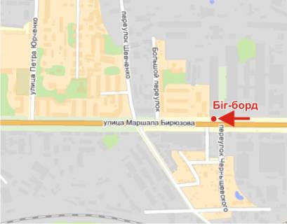 Billboard A in Poltava, 3х6  Marsala Biruzova, st., 28 (ROVD) scheme