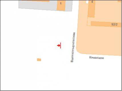 Billboard B in Poltava na perkr.st.V.Tyrnovskaa i st. K.Sosse scheme