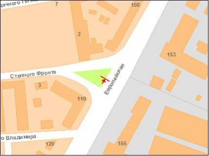 Billboard B in Poltava st.Frunze - st.St.Fronta scheme