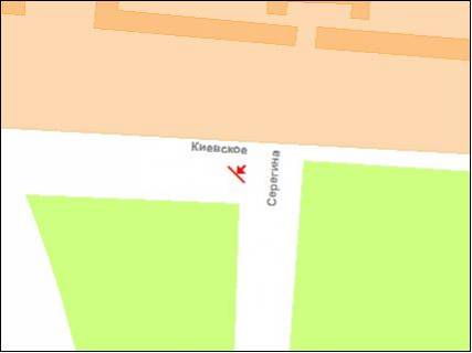 Billboard  in Poltava st.K.Sosse povorot na st.Seregina (na Kiev) scheme