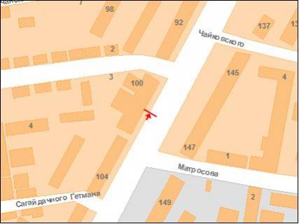 Billboard B in Poltava st.Frunze,100 (ost.Furmanova) scheme