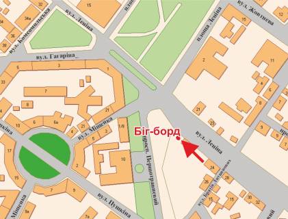 Billboard B in Poltava, 3х6  Nebesnoi Sotni st.(Lenina), 30 scheme