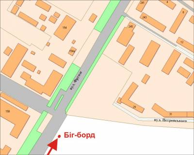 Billboard A in Poltava, 3х6  Evropejs'ka st. (Frunze)(avtorinok) scheme