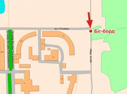 Billboard A in Poltava, 3х6  zup.Golovka (rozd.smuga)(iz centru) scheme