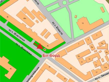 Billboard B in Poltava, 3х6  Sobornosti st. (Zovtneva),46 (Petrovic) scheme