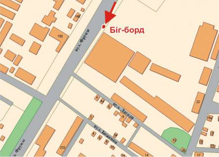 Billboard B in Poltava, 3х6  Evropejs'ka st. (Frunze),225 (avto-salon Nissan) scheme