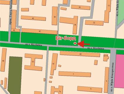 Billboard A in Poltava, 3х6  I.Mazepi st. (Kalinina) (poliklinika) scheme