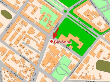 Billboard B in Poltava, 3х6  Sinna st. ta Zigina st.(na perehr.) scheme