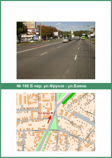Billboard B in Poltava, 3х6  Evropejs'ka st. (Frunze) ta  Baana st. (perehr.) scheme