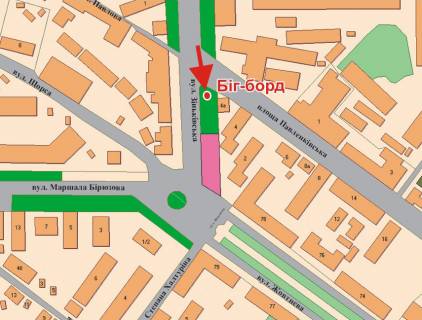 Billboard A in Poltava, 3х6  Zin'kivs'ka st.,4(Turbomeh.z-d) scheme