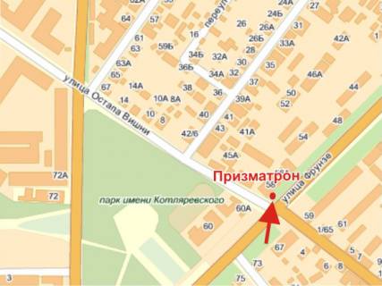 Prismatron, Prism B in Poltava, 3х6  Evropejs'ka st.(Frunze), 58 ta O.Visni st.(perehr.) - 398707 scheme