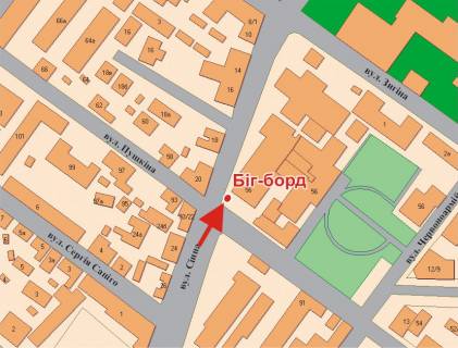 Billboard A in Poltava, 3х6  Sinna st. - Puskina st.  scheme