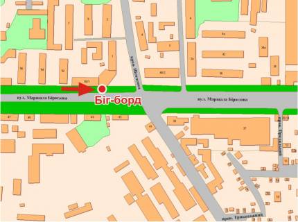 Billboard B in Poltava, 3х6  M.Biruzova st., (zup. ZBV - 7) scheme