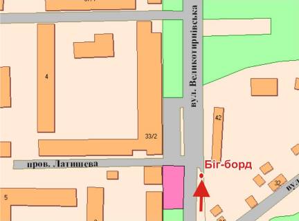 Billboard A in Poltava, 3х6  V.Tirnivs'ka st.TC "Polovka" scheme