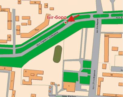 Billboard A in Poltava, 3х6  G.Stalingradu st.,10 (u bik V.Tirnivs'koi st.) scheme