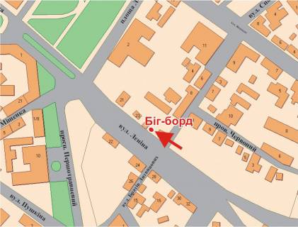 Billboard A in Poltava, 3х6  Nebesnoi Sotni st.(Lenina), (Voskresens'kij uzviz) scheme