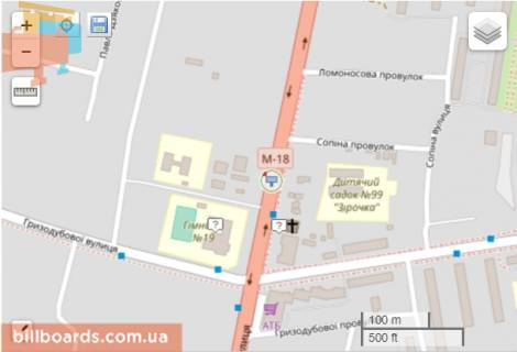 Billboard A in Melitopol, 6x3  St. Lomonosova 165 ATB scheme
