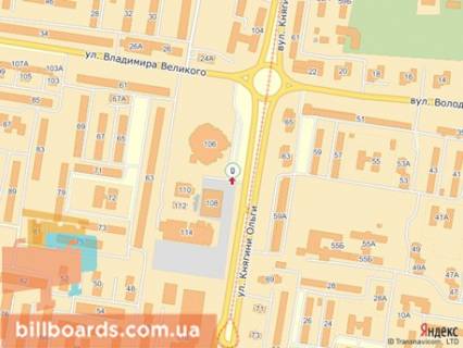 Citylight A in Lviv, 1.2x1.8  st.Kn.Ol'gi 106, Univermag L'viv scheme