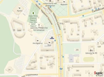 Scrolller, Scroll A in Lviv av.Cervonoi Kalini 62, TC VAM, pravoruc vid bokovogo vhodu - 193060 scheme
