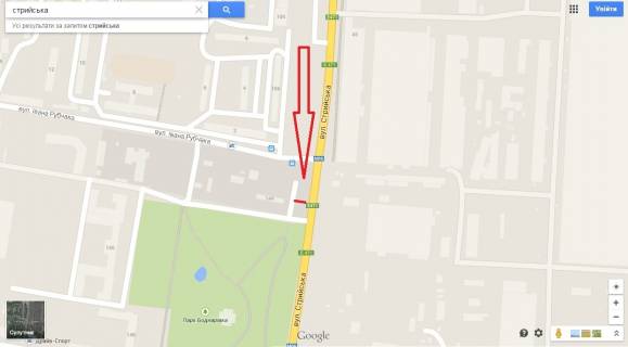 Billboard A in Lviv, 2,95×2,95  st.Strijs'ka_144_Rubcaka TC FABRIK scheme