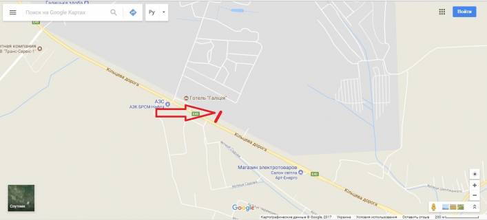 Billboard B in Sokilniki, 3х6  Zahidnij obhid m. L'vova, km 10+350 livoruc. Got. GALICIA scheme