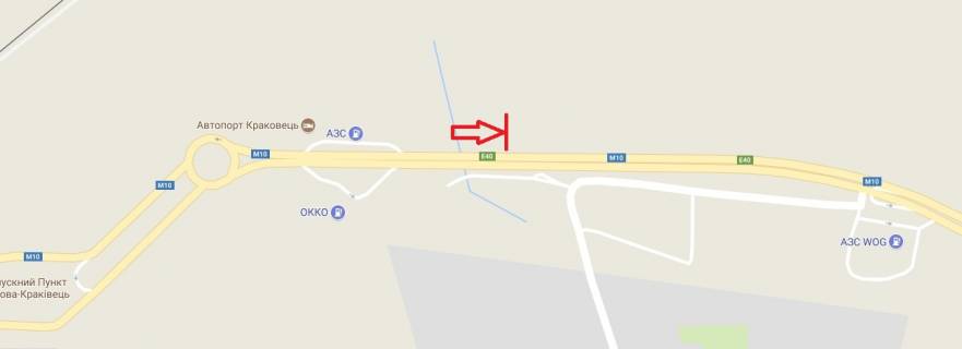 Billboard B in Lviv route, 3х6  M 10 L'viv-Krakivec', km 69+020, pravoruc scheme