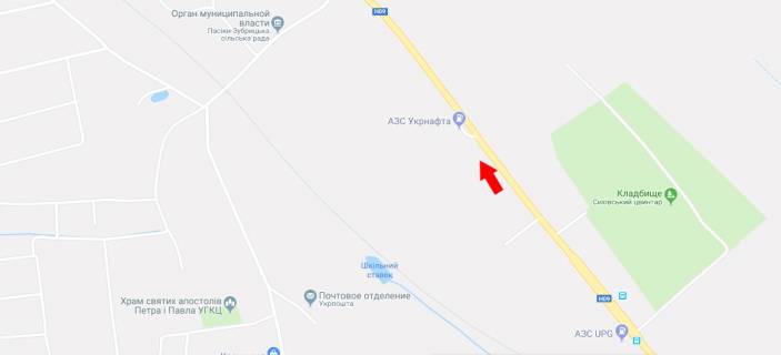 Billboard B in Pasik-Zubrytsky, 3х6  V'izd v misto, Sihivs'ke kladovise,Avtodoroga  N-09  Mukacevo-Rahiv-Bogorodcani-Ivano-Frankivs'k-Rogatin-Bibrka-L'viv, km 437+770 livoruc scheme