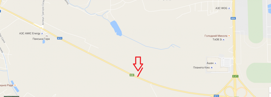 Billboard B in Lviv route, 3х12  M-10, Zahidnij obhid m. L'vova, km 14+100, King Cross Leopolis, Epicentr, Arena L'viv, livoruc scheme