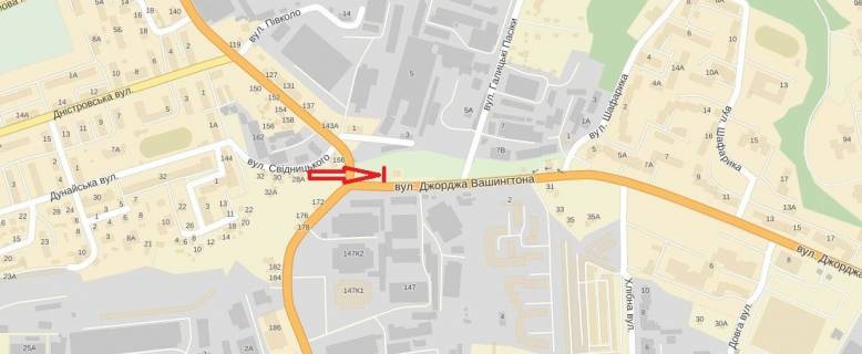 Billboard B in Lviv, 3х2,6  st.Dz.Vasingtona-Zelena 147, TC Arsen scheme