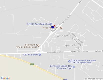 Billboard B in Uman, 6х3  (st.Geroiv Stalingradu) st. Teplicna, 8, na rozmezuvanni, napramok do st.Derev"anko, 1-j vid GRS,  VERHNIJ, storona B, scheme