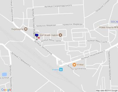 Billboard A in Uman, 6х3  st. Zaliznicna, 14a  (magazin Slavutic) storona A scheme