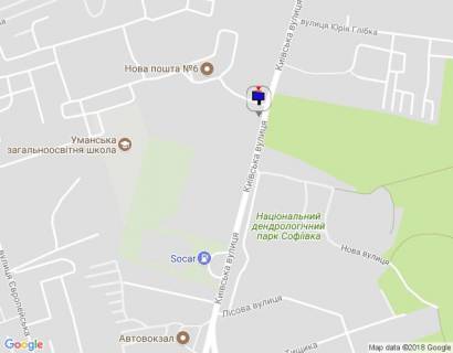 Billboard A in Uman, 6х3  st.Kiivs'ka,25e (persij vid pl.Peremogi v napramku  Avtovokzala) storona A scheme