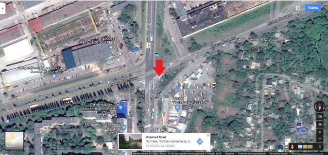 Billboard A in Poltava, 3*6  m.Poltava st.Polovka -  st. Velikotirnivs'ka scheme