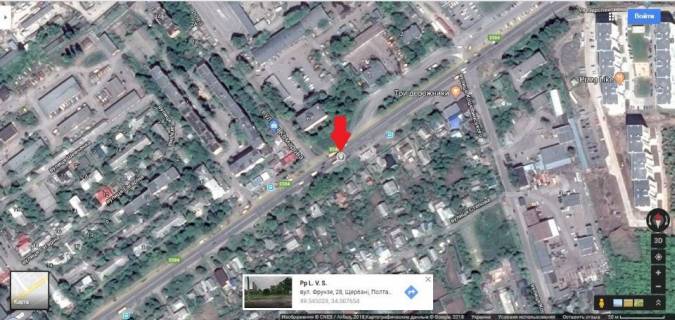 Billboard B in Poltava, 3*6  m. Poltava  zupinka Geofizika .Povorot na mototrek "Rozsosenci",kartodrom,aptecnij sklad. scheme