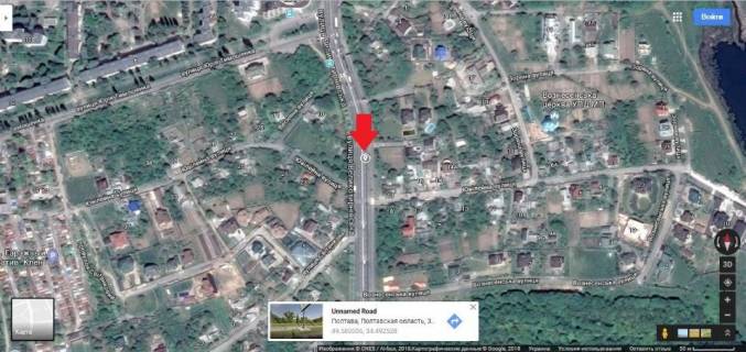 Billboard A in Poltava, 3*6  m.Poltava,perehresta vulici Velikotirnivs'koi ta Ubilejnoi, z`ednue mikrorajoni  Polovki,Brailki z m-nami Sady 1,2,3 ta Almaznij scheme