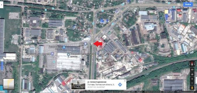 Prismatron, Prism B in Poltava, 3*6  m.Poltava,st.Velikotirnivska 24, v`izd v torgovo-rozvazal'nij kompleks "Ekvator",prizmatron - 223689 scheme