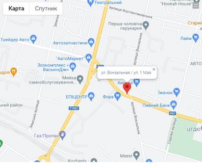 Billboard B in Pryluky, 6x3  Priluki, st. Vokzal'naa / st. 1 Maa scheme