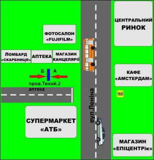 Citylight B in Berdychiv Sitilajt (2,16 m.kv.) Tihij, 2 (Apteka) scheme