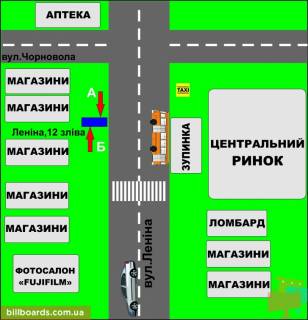 Citylight B in Berdychiv Zitomirskaa, 12 sleva scheme
