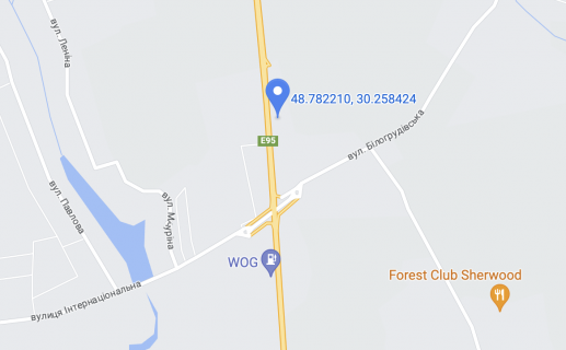 Billboard A in Uman Odesskaa trassa, 202+500 levo, vyezd iz Umani v storonu Kieva (Zaskova) scheme