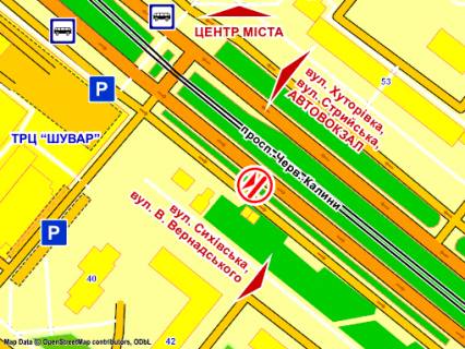 Scrolller, Scroll A in Lviv av. Cerv. Kalini, 40 (zaizd do rinku "Suvar", parna stor. misce 6, rozmir 2,3 h 3,2 m, skroll - 176630 scheme