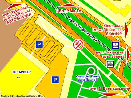 Scrolller, Scroll A in Lviv av. Cerv. Kalini (viizd z TK "Arsen", parna stor.), misce 7, rozmir 2,3 h 3,2 m, skroll - 193174 scheme