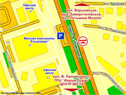 Scrolller, Scroll A in Lviv av. Cornovola, navproti bud No 65 (El'dorado), rozmir 2,3 h 3,2 m skroll - 193179 scheme