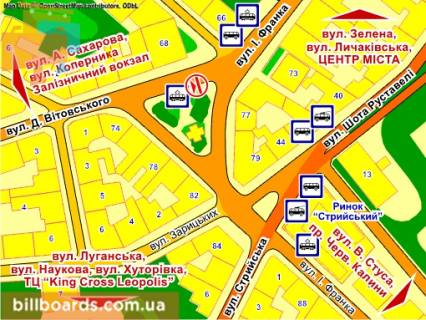 Citylight A in Lviv pl. Franka (ostrivec'), misce 1 scheme